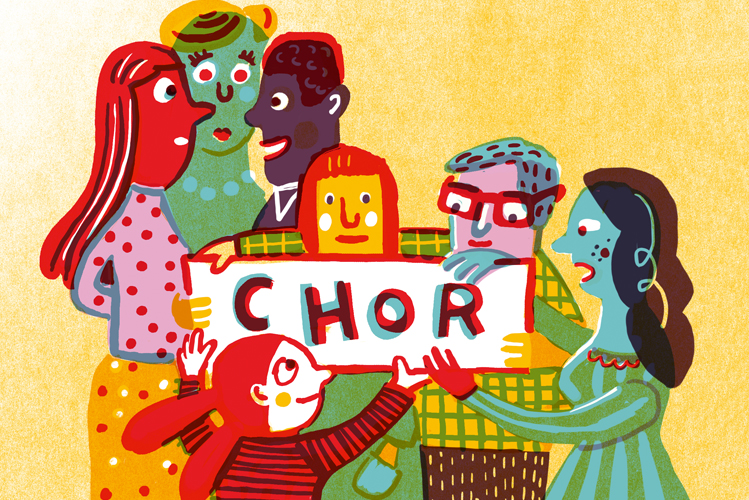 Illustration zeigt eine Chorgruppe