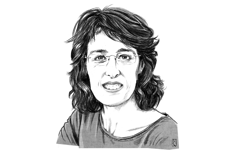 Die Illustration zeigt die Autorin, Sandra Knümann.