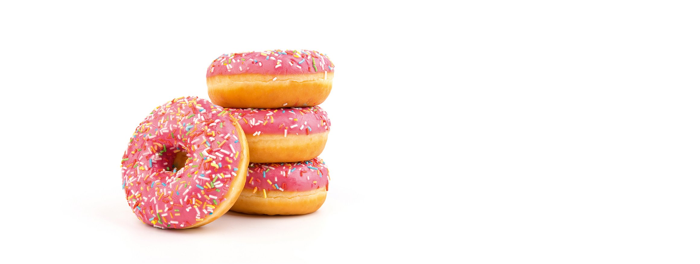 Pinke Donuts mit buntem Streusel