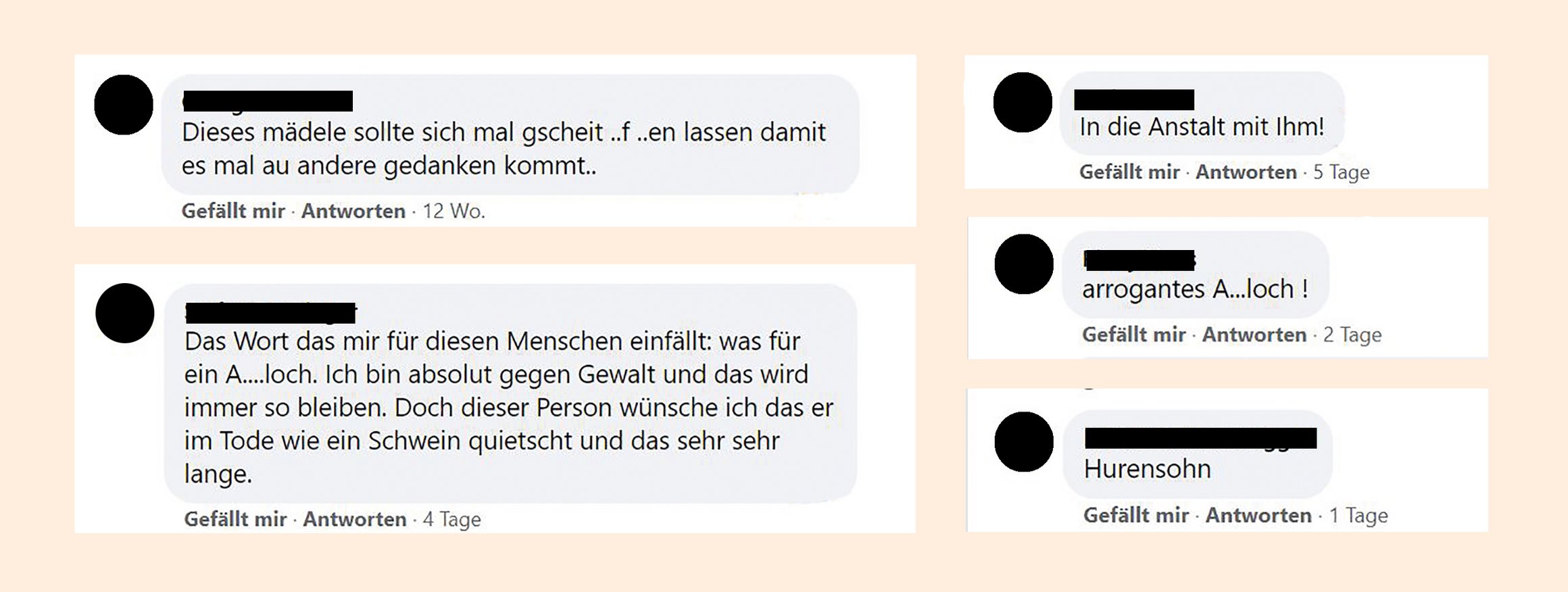 Bösartige und abwertende Kommentare im Internet