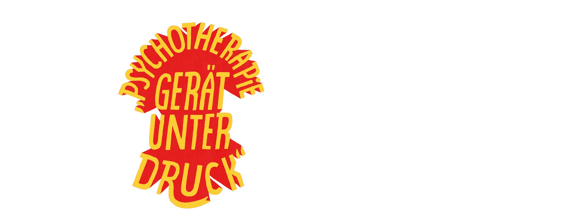Die Illustration zeigt den Schriftzug "Psychotherapie gerät unter Druck"