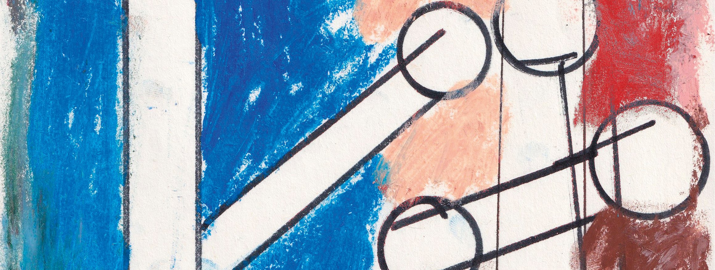 Die Illustration zeigt bunte Farben mit abstrakten Linien und Kreisen