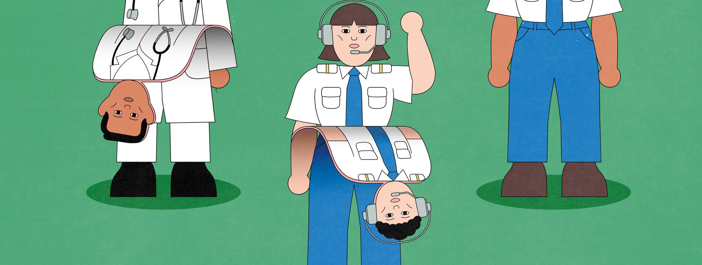 Die Illustration zeigt verschiedene männlihche und weibliche Figuren zusammen mit dem Genderstern