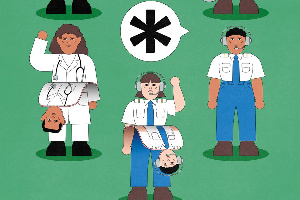 Die Illustration zeigt verschiedene männlihche und weibliche Figuren zusammen mit dem Genderstern