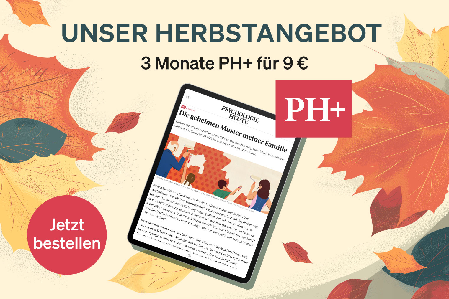 Psychologie Heute Plus Herbsaktion - 3 Monate für nur 9 Euro